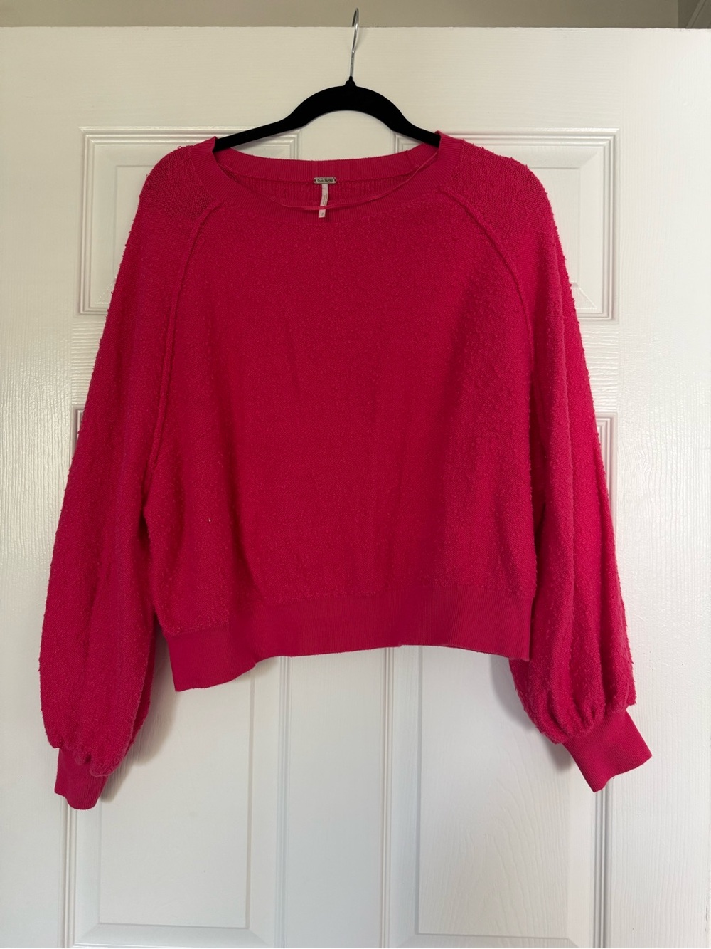 Free People Crewneck Sweater - Fuchsia Pink